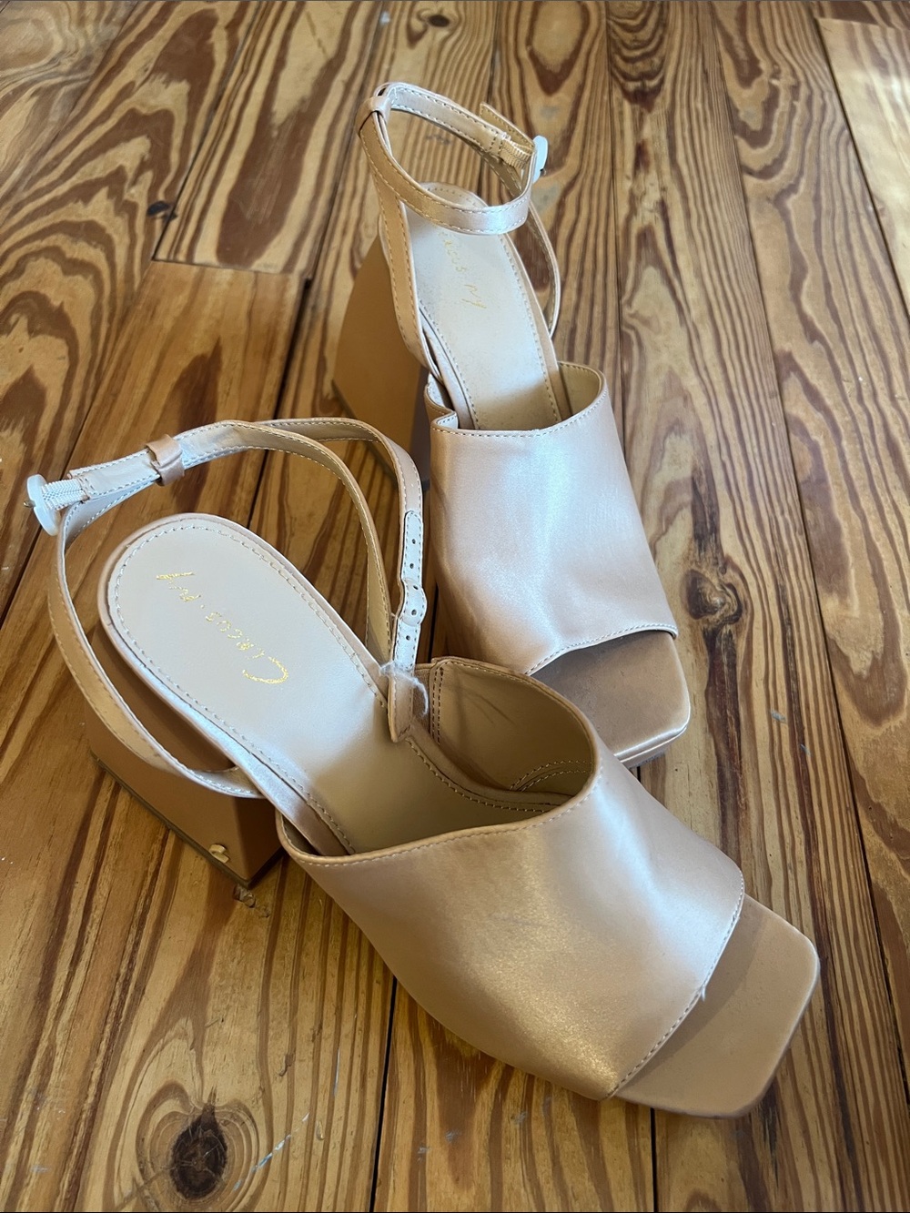 Circus NY by Sam Edelman Women's Nude/blush Block Heel Sandals with Ankle Strap